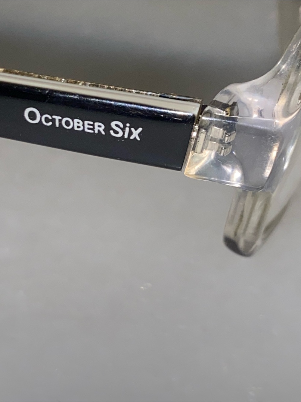 October Six Clear Frame Glasses with Black Temples Frame